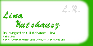lina mutshausz business card